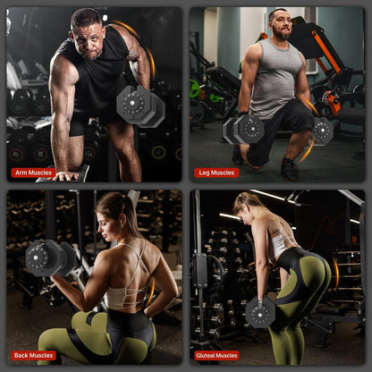 La LiVita EnterSports 20kgx2 Adjustable Dumbbells,Dumbbell Set for Saving Place, Dumbbell Weights with Non-Slip Handle, Home Gym Strength Training Equipment for Full Bodybuilding